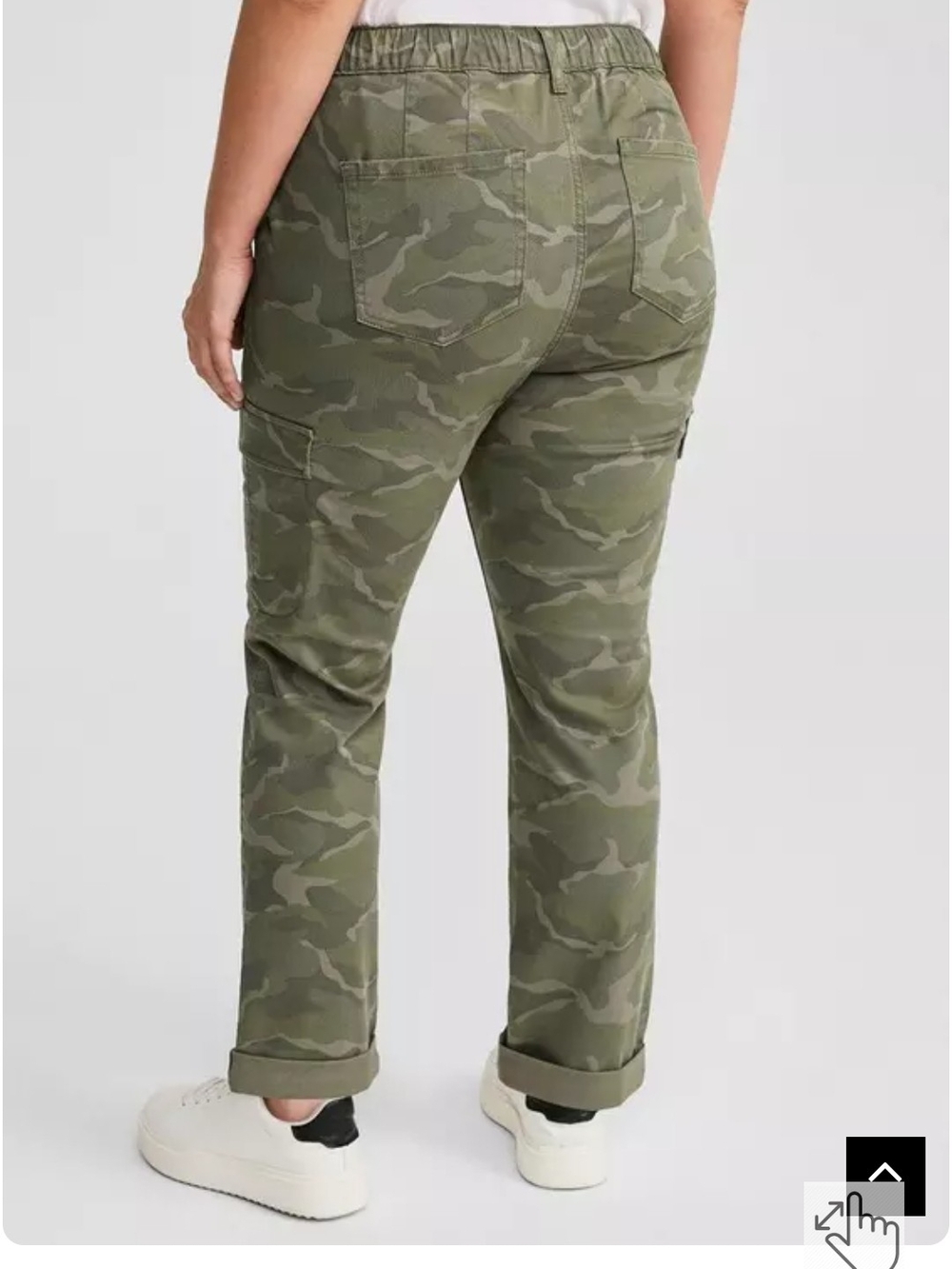 NWT Torrid Camo Drawstring Weekend Straight Cargo Pant sz 1 Short - Picture 3 of 7